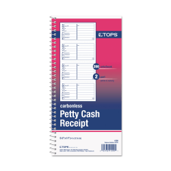 Tops Received of Petty Cash Form, 5in x 3-1/2in