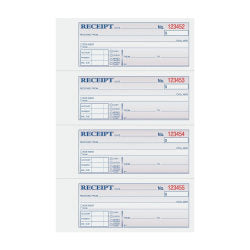 TOPS Manifold Receipt Book, 3-Part, 7 5/8in x 11in, White/Canary/Pink