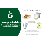 Recycle Across America Compostables Standardized Recycling Labels, COMPS-5585, 5 1/2in x 8 1/2in, Dark Green