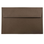 JAM Paper Booklet Invitation Envelopes, A9, Gummed Seal, 100% Recycled, Chocolate Brown, Pack Of 25