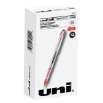 uni-ball Vision Elite Liquid Ink Rollerball Pens, Bold Point, 0.8 mm, White Barrel, Red Ink, Pack Of 12