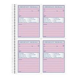 TOPS Phone Message Book, 2-Part, 11in x 5 1/2in, 4 Messages Per Page, 100 Pages (100 Sheets), White/Canary