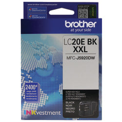 Brother LC20 Extra-High-Yield Black Ink Cartridge, LC20EBK