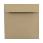 JAM Paper Square Invitation Envelopes #6, Gummed Seal, 100% Recycled, Brown Kraft Paper Bag, Pack Of 25