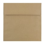 JAM Paper Square Invitation Envelopes 8 1/2in x 8 1/2in, Gummed Seal, 100% Recycled, Brown Kraft Paper Bag, Pack Of 25