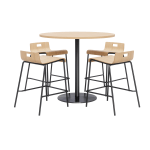 KFI Studios Proof High Bistro Table Set, Natural/Black