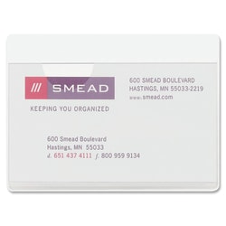 Smead Self-Adhesive Poly Pockets, 3in x 4-1/16in, Clear, Business Card Size, Box Of 100