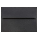 JAM Paper Booklet Envelopes, #4 Bar (A1), Gummed Seal, 30% Recycled, Black, Pack Of 25