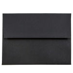 JAM Paper Booklet Invitation Envelopes, A2, Gummed Seal, 30% Recycled, Black, Pack Of 25