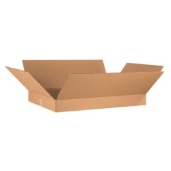 Partners Brand Flat Corrugated Boxes, 36in x 24in x 4in, Kraft, Bundle of 10