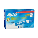 EXPO Low-Odor Dry-Erase Markers, Bullet Point, Blue, Pack Of 12