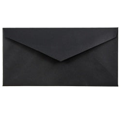 JAM Paper Booklet Envelopes, #7 3/4, Gummed Seal, 30% Recycled, Black, Pack Of 25