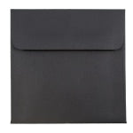 JAM Paper Square Linen Envelopes, 5in x 5in, Gummed Seal, 30% Recycled, Black, Pack Of 25