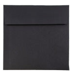 JAM Paper Square Linen Envelopes, #6, Gummed Seal, 30% Recycled, Black, Pack Of 25