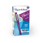 Paper Mate Flair Porous-Point Pens, Medium Point, 0.7 mm, Purple Barrel, Purple Ink, Pack Of 12