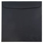 JAM Paper Square Linen Envelopes, 9 1/2in x 9 1/2in, Gummed Seal, 30% Recycled, Black, Pack Of 25