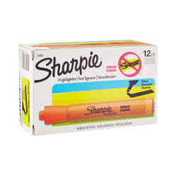 Sharpie Accent Highlighters, Fluorescent Orange, Pack Of 12