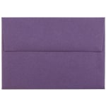 JAM Paper Booklet Envelopes, #4 Bar (A1), Gummed Seal, Dark Purple, Pack Of 25