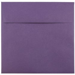 JAM Paper Color Square Invitation Envelopes, 8 1/2in x 8 1/2in, Gummed Seal, Dark Purple, Pack Of 25