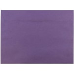 JAM Paper Booklet Envelopes, 9in x 12in, Gummed Seal, Dark Purple, Pack Of 25