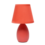 Creekwood Home Nauru Petite Ceramic Oblong Table Lamp, 9-7/16inH, Orange Shade/Orange Base