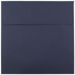 JAM Paper Color Square Invitation Envelopes, 6in x 6in, Gummed Seal, Navy Blue, Pack Of 25