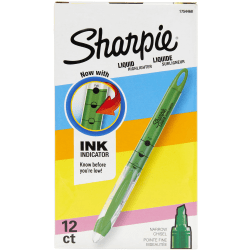 Sharpie Accent Liquid Pen-Style Highlighters, Fluorescent Green, Box Of 12