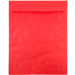 JAM Paper Tyvek Open-End Envelopes With Peel & Seal, 11-1/2 x 14-1/2in, Red, Pack Of 25 Envelopes