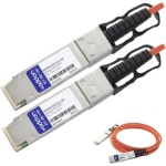 AddOn - 40GBase direct attach cable - TAA Compliant - QSFP+ to QSFP+ - 15 m - fiber optic - active