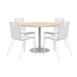 KFI Studios Proof Dining Table Set With Jive Dining Chairs, White/Natural