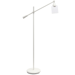 Lalia Home Swing-Arm Floor Lamp, 56inH, Clear Shade/White Base