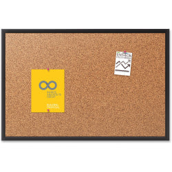 Quartet Classic Cork Bulletin Board, 18in x 24in, Aluminum Frame With Black Finish