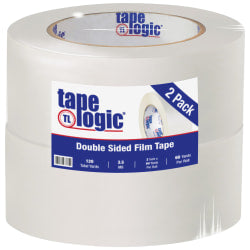 Tape Logic Double-Sided Film Tape, 3in Core, 2in x 180ft, White, Pack Of 2