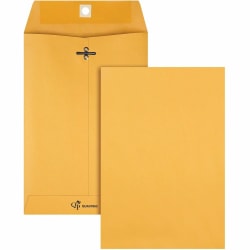 Quality Park Clasp Envelope Clasp (6 1/2in x 9 1/2in), 28 lb,Gummed Kraft, Box Of 100