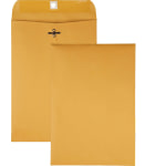 Quality Park Gummed Kraft Clasp Envelopes - Clasp - #68 - 7in Width x 10in Length - 28 lb - Gummed - Kraft - 100 / Box - Kraft