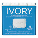 Ivory Solid Hand Soap, Original Scent, 4 Oz, 4 Bars Per Pack, Case Of 18 Packs