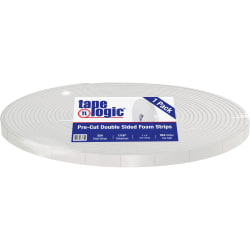 Tape Logic Double-Sided Foam Strips, 3in Core, 1in x 3in, White, Roll Of 324