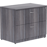 Lorell Essentials 35inW x 22inD Lateral 2-Drawer File Cabinet, Weathered Charcoal