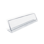 Azar Displays Acrylic L-Shaped Sign Holders, 2in x 8in, Clear, Pack Of 10