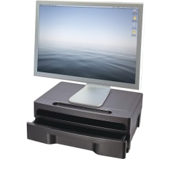 OIC Monitor Stand With Drawer, Black