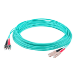 AddOn 6m SC to ST OM3 Aqua Patch Cable - Patch cable - SC/UPC multi-mode (M) to ST/UPC multi-mode (M) - 6 m - fiber optic - duplex - 50 / 125 micron - OM3 - halogen-free - aqua