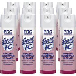 Lysol I.C. Foam Disinfectant, 24 Fl Oz, White, Pack Of 12 Cans