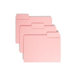 Smead Color File Folders, Letter Size, 1/3 Cut, Pink, Box Of 100