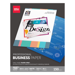 Office Depot Brand Professional Business Paper, Matte, Double-Sided, Letter, White, Pack Of 150 Sheets