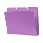 Smead 1/3-Cut Color Top-Tab File Folders, Letter Size, Lavender, Box Of 100