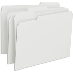 Smead Colored 1/3 Tab Cut Letter Recycled Top Tab File Folder - 8 1/2in x 11in - Top Tab Location - Assorted Position Tab Position - White - 10% - 100 / Box