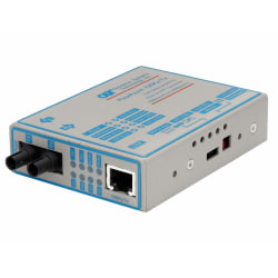 Omnitron FlexPoint 100Mbps Ethernet Fiber Media Converter RJ45 ST Multimode 5km Wide Temp - 1 x 100BASE-TX; 1 x 100BASE-FX; US AC Powered; Lifetime Warranty