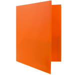 JAM Paper Plastic 2-Pocket POP Folder With Prongs, Letter Size, 9-1/2in x 11-1/2in, Orange