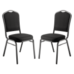 National Public Seating 9300 Series Deluxe Upholstered Banquet Chairs, Black/Ebony Black, Pack Of 2 Chairs