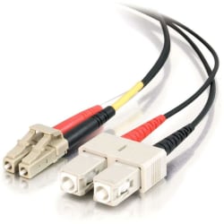 C2G-2m LC-SC 50/125 OM2 Duplex Multimode Fiber Optic Cable (Plenum-Rated) - Black - Fiber Optic for Network Device - LC Male - SC Male - 50/125 - Duplex Multimode - OM2 - Plenum-Rated - 2m - Black